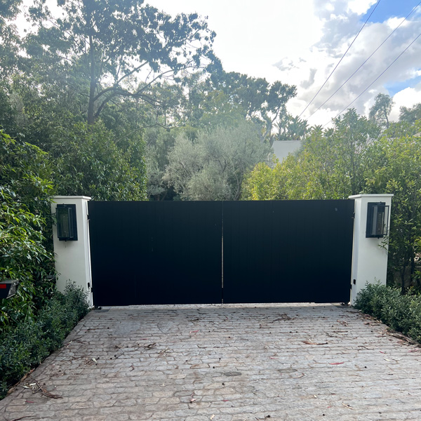 Black double-swing security gate