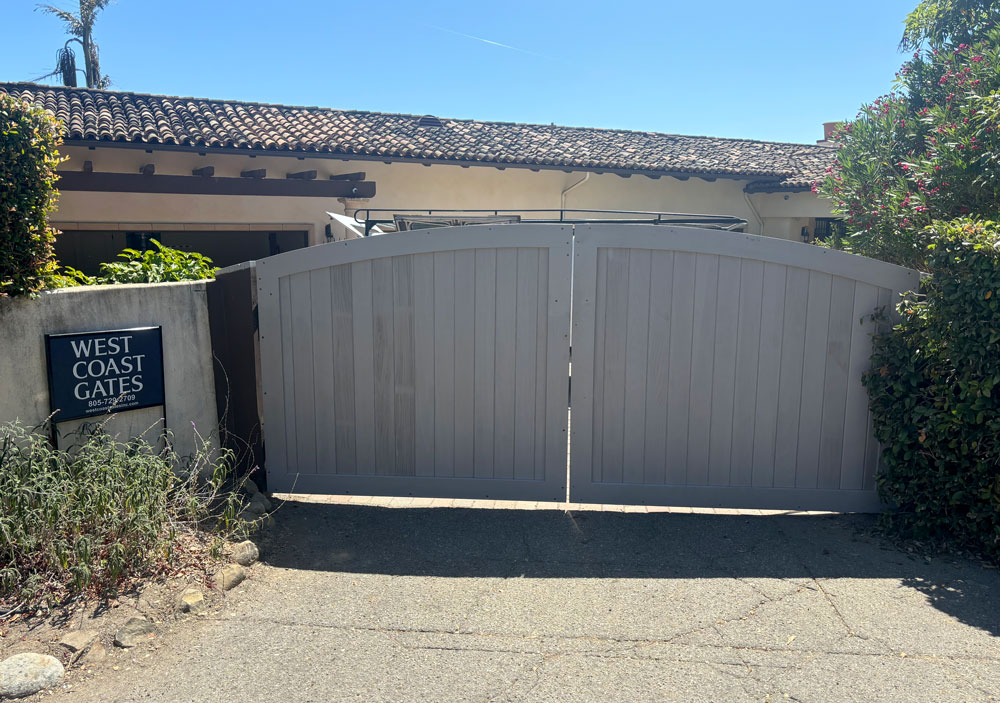 Light wood arched gate