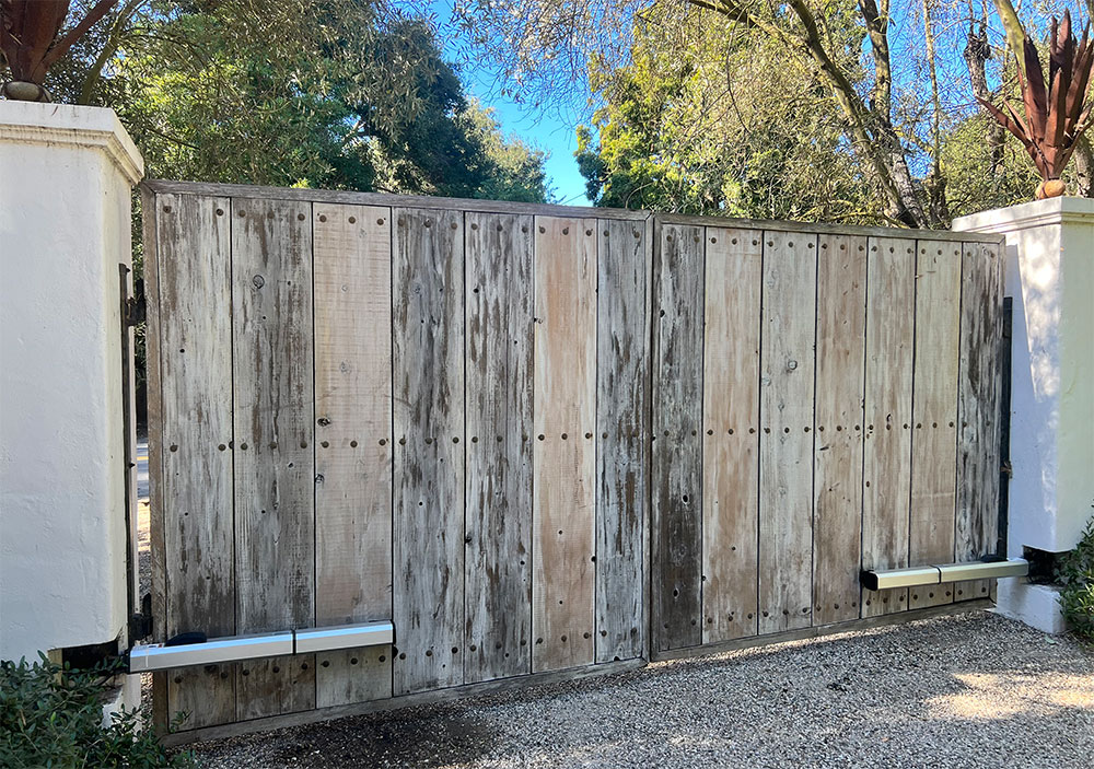 Rustic wood estate gate